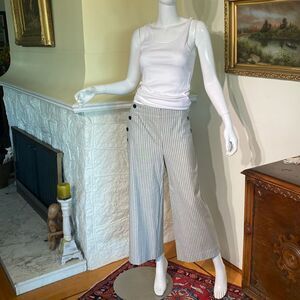 Banana Republic Sailor Style Wide Leg Striped Crop Pants